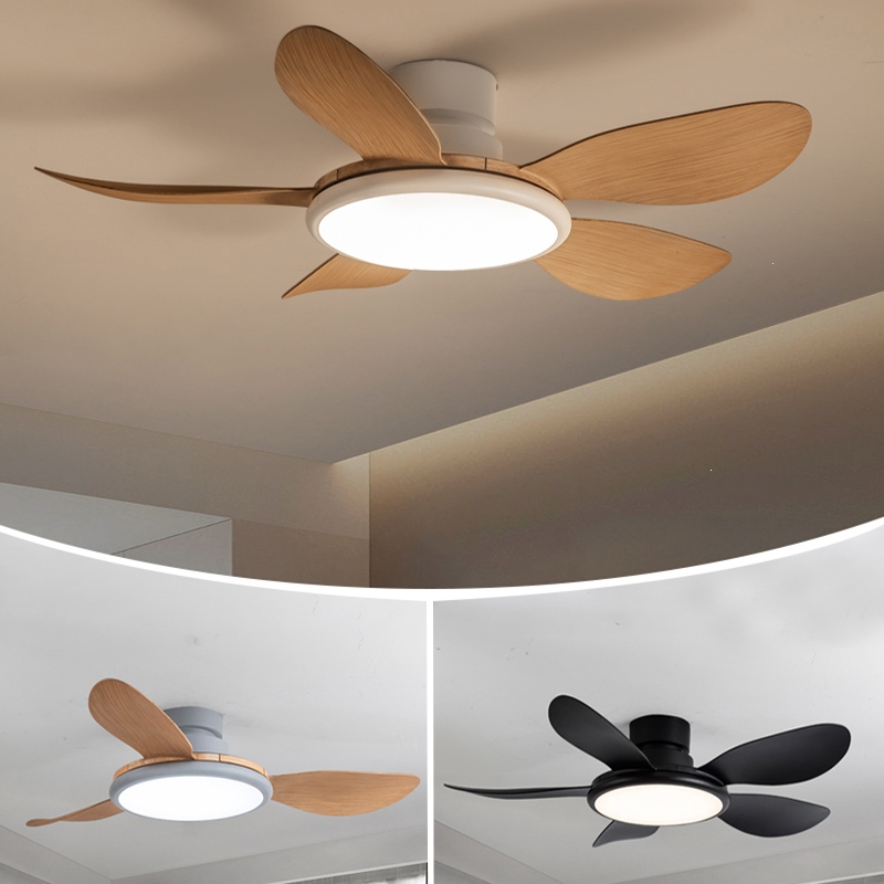 闪电客五叶北欧风木叶风扇灯吊扇灯吸顶餐厅客厅卧室带电风扇的吊灯