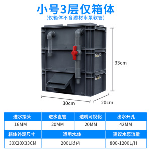鱼缸流水瀑布过滤器出水口周转箱过滤箱鱼池龟缸滴流盒过滤盒上滤