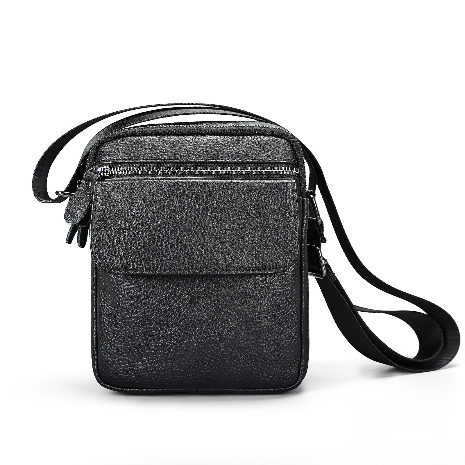 苏宁宜品&一禾亼物头层牛皮时尚单肩包男士休闲斜挎包6234