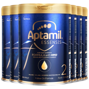 [6罐装]Aptamil香港原装进口爱他美奇迹蓝罐2段6-12个月HMO婴幼儿配方奶粉900g
