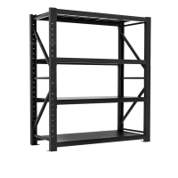 域赢 黑色货架加粗加厚轻松安装仓储置物架 200*50*200承重200kg 5层