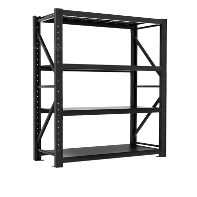域赢 黑色货架加粗加厚轻松安装仓储置物架 200*50*200承重200kg 5层