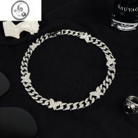 JiMi欧美ins网红同款蝴蝶古巴锁骨链情侣嘻哈短款流行男女颈链项圈潮