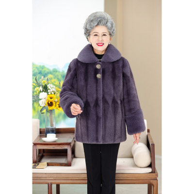 老年奶奶装加绒保暖夹棉大衣老太太仿水貂绒60-80岁大码老人家女_1