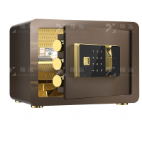 臻远ZY-NW-BXGS-08 全钢实心保险柜办公防盗保险箱 高25cm咖色指纹款