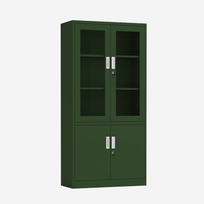 汉诺鑫威绿色铁皮文件柜办公室档案柜资料柜财务凭证柜钢制办公柜子加厚大器械