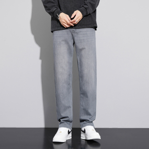 金盾(KIN DON)秋冬季款牛仔裤男弹力宽松青年潮流男士直筒大码裤子男阔腿