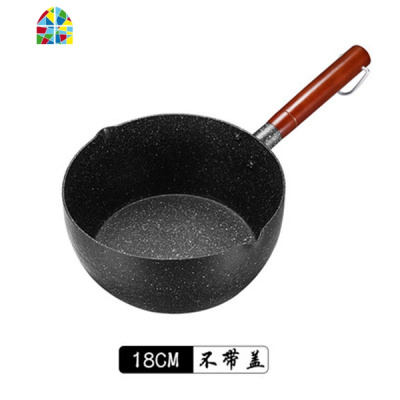 日式雪平锅煮面锅婴儿奶锅泡面锅不粘锅家用宝宝辅食锅汤锅 FENGHOU 木柄加厚款不沾款22CM