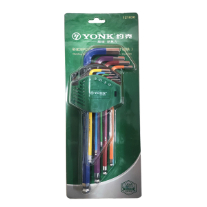 约克(YONK)彩色球头带磁内六角扳手 1.5-10