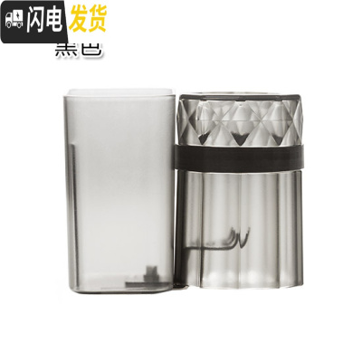 三维工匠优思居 浴室壁挂式牙刷架 透明漱口杯刷牙杯免打孔洗漱杯架套装 黑色