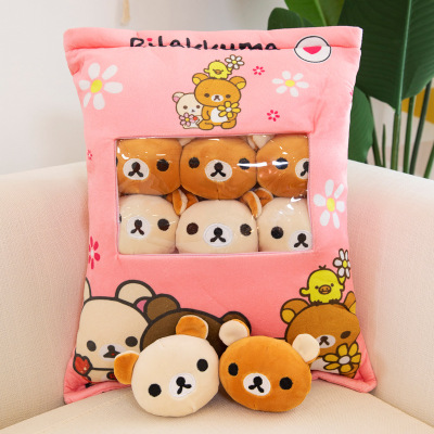 一大袋子ins玩偶内有里面娃娃圣诞抱枕零食公仔网红生日有小轻松熊抱枕8个公仔40*50