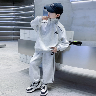 男童秋装套装新款儿童运动服春秋季男孩卫衣两件套潮帅气时髦