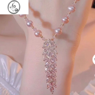 JiMi2023年新款潮小众设计感气质珍珠项链女轻奢优雅麦穗吊坠锁骨链