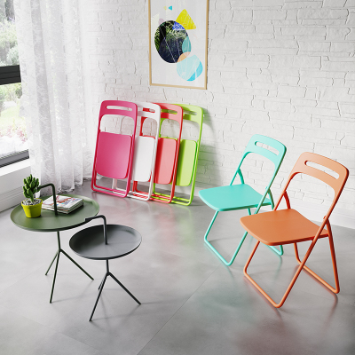 折叠椅闪电客家用可折叠椅沙滩椅塑料办公室简易靠椅伸缩椅子凉椅