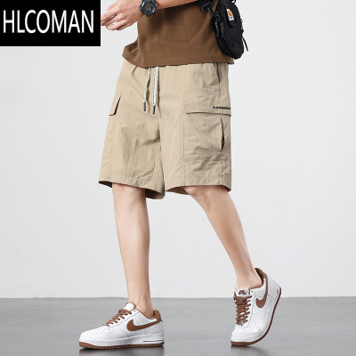 HLCOMAN美式短裤男士夏季薄款2025新款工装五分裤男款冰丝速干休闲中裤子