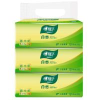 心相印抽纸自然三层塑装一擦即干面巾纸100抽*3包DT100