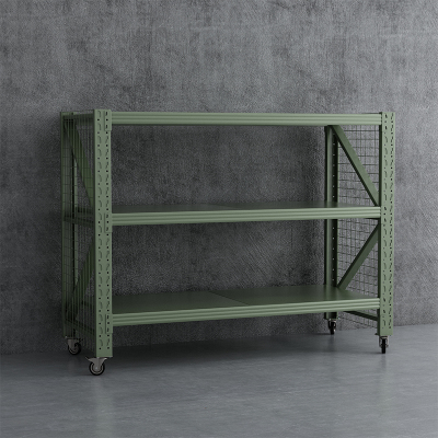臻远 ZYJJ-HJ-079 可移动货架库房置物架带轮重型货架三层后背无网2000*800*1600mm/500kg