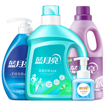 蓝月亮洗衣液护理4.76kg套装橙花除菌洗衣液2kg+手洗专用洗衣液500g+薰衣草柔顺剂2kg+泡沫抑菌洗手液255g