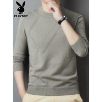 花花公子提花针织衫男士线衣打底衫2025年秋冬季新款潮圆领毛衣男