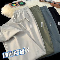 男士休闲裤春秋季新款宽松时尚直筒阔腿裤垂感青少年潮牌男装长裤