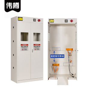 伟樽气瓶柜白色双瓶一代报警器900*450*1900mm台