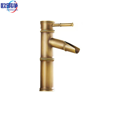 欧明净 仿古面盆冷热水龙头 两节 个