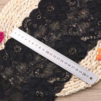 家柏饰(CORATED)弹力蕾丝花边宽布料衣服裤子裙边下摆装饰镂空蕾丝边黑色白色辅料