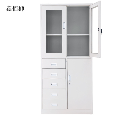 鑫佰狮钢制资料柜档案柜财务凭证柜带锁储物柜铁皮柜书柜偏五斗文件柜