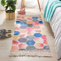 北欧ins卧室床边飘窗流苏编织地毯家用客厅房间茶几毯长方形地垫