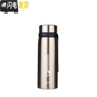 三维工匠1000大容量保温杯1不锈钢304水杯车载户外运动茶杯男女学生杯 600金色+杯刷