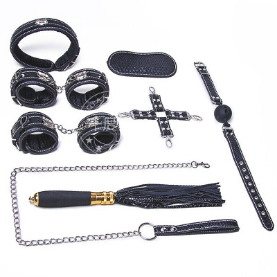 千度蜜SM女用夫妻另类性爱玩具捆绑束缚绳情趣手铐乳夹羽毛口球塞皮鞭调教道具套装成人情趣囚欢蛇皮纹中级调教套装