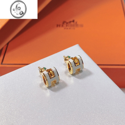JiMiH字母耳钉女s925银银电镀金复古宫廷风百搭耳环网红同款防过敏