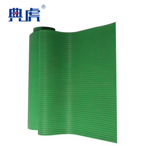 典虎 绝缘橡胶板 绿色条纹10mm*1m*5m 卷