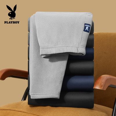 花花公子男士保暖裤绒加厚打底裤暖双层高克重单裤秋冬御寒