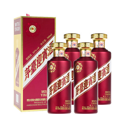 贵州茅台迎宾酒 紫迎宾 53度酱香型白酒 500ml*4瓶装