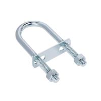 中锦科技 镀锌U型螺栓螺丝带挡板U形管夹管卡 M6*22*48mm 4.8级 套