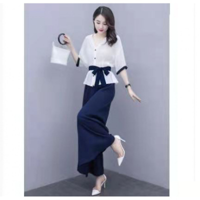 侠古晟语棉麻套装女夏季2021洋气减龄气质女神范衣服阔腿裤亚麻两件套