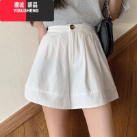 YIBUSHENG大码学院风白色裤子女季新款胖妹妹直筒宽松短裤高腰显瘦休闲裤
