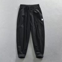 男士裤子直筒阔腿宽松时尚潮流青少年水洗斜纹休闲九分裤