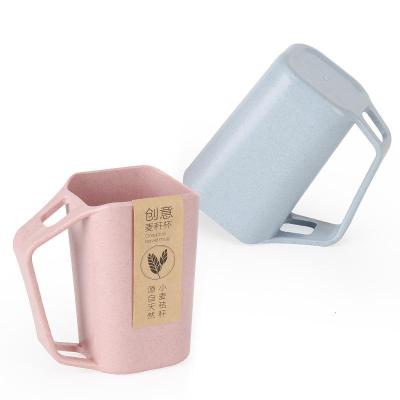 小麦秸秆杯漱口杯家用防垢洗漱水杯牙缸刷牙杯子情侣套装韩国创意