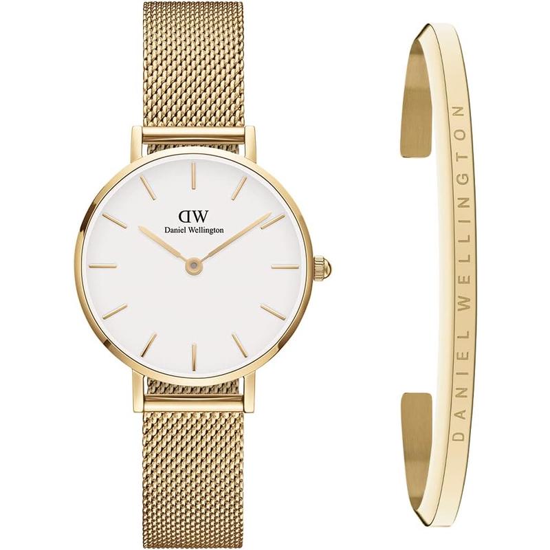 丹尼尔惠灵顿(Daniel Wellington)女士机械表简约圆形28毫米黄金表带时尚优雅腕表