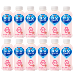 味全活性乳酸菌乳饮品 0蔗糖白桃乌龙原味 435ml*12瓶整箱 低温冷藏 活菌饮品 餐后舒畅 0蔗糖更健康