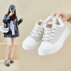 冬季加绒小白鞋新款韩版女学生厚底增高保暖棉鞋休闲鞋