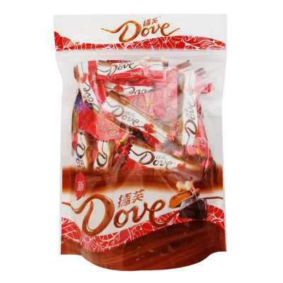 德芙(Dove)德芙丝滑牛奶巧克力红双喜字丝滑牛奶巧克力婚庆结婚喜糖袋装300g