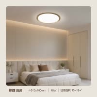 飞利浦 全光谱吸顶灯朦胧48W 三档调色版 茶色Ra90