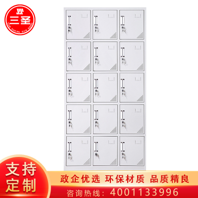 三圣 办公家具加厚15门铁皮更衣柜 员工储物柜 多门储物柜 存包柜鞋柜 浴室带锁更衣柜 其他金属更衣柜多功能