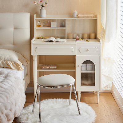 全友家居梳妆台斗柜一体现代奶油风卧室床头桌化妆镜妆台小户型
