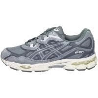 ASICS跑步鞋男缓震舒适轻便耐磨稳定支撑透气干爽灰色系带