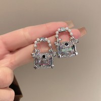 珍珠水晶包包耳环小众设计感高级轻奢时尚耳钉2023新款耳饰女送女朋友老婆情人节七夕生日礼物