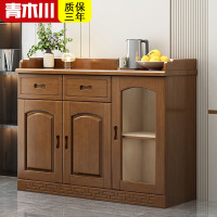 青木川 实木餐边柜酒柜一体靠墙带门矮柜1.2米餐厅家用厨房碗柜收纳储物茶叶柜备餐资料柜办公室茶水柜